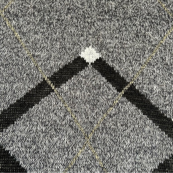 London Fog Unisex Vintage Sweater Gray Geometric Size Medium Wool blend - Picture 8 of 8